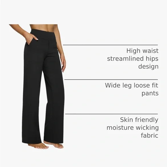 Wide Leg Pull On Dress Pants - Picture 3 of 5